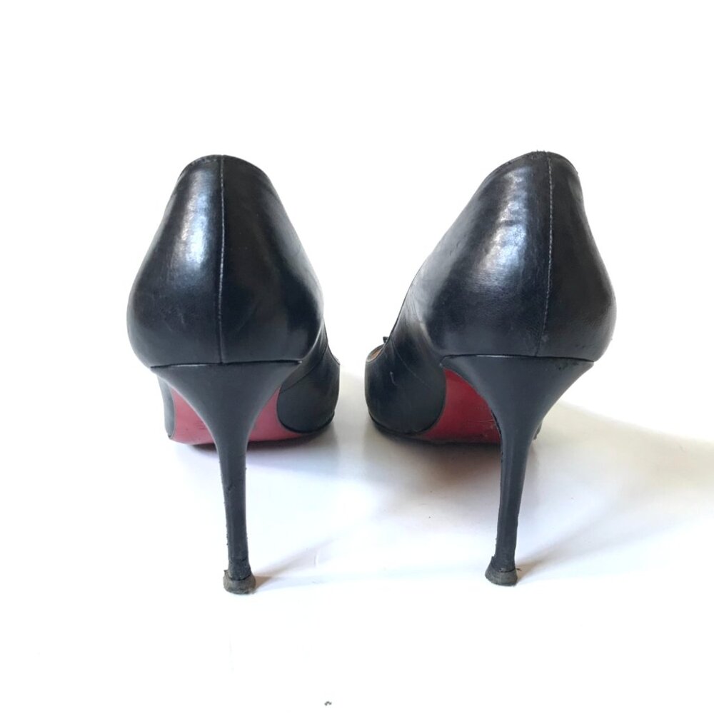 Christian Louboutin Geo Spike Pointed Toe Pumps Heels Womens 38.5 8.5 Black Stud - Picture 8 of 12